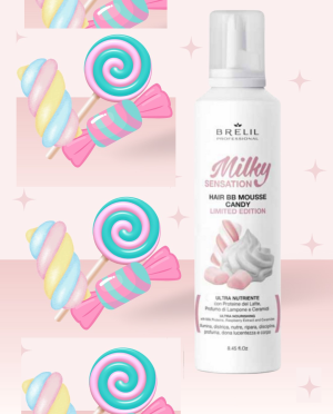 Сметана за коса с млечен протеин и аромат на бонбони - Brelil Professional Hair BB Mousse Candy Milky Sensation 250 мл.