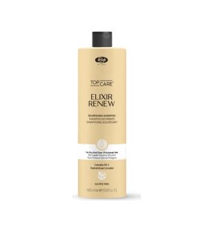 Подхранващ шампоан с масло от камелия за сухи и увредени коси - Lisap Top Care Elixir Renew Shampoo 1000 мл