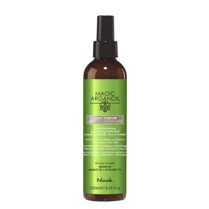 Възстановяващ балсам без отмиванеза еластични къдици с масло от манго, авокадо и арган - Nook Magic Arganoil Curly Forever Leave-In Conditioner 250 мл