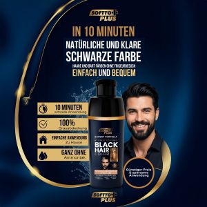 Мъжка боя за коса за 10 минути  - Черно - Softto Plus Expert Formular Hair Color Black 400 мл